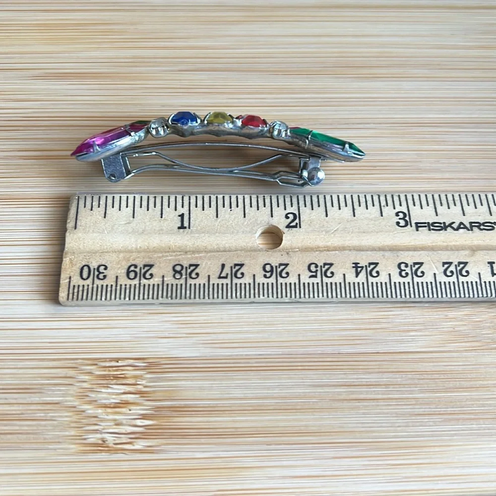 Vintage Colorful Faux Gemstone Hairclip